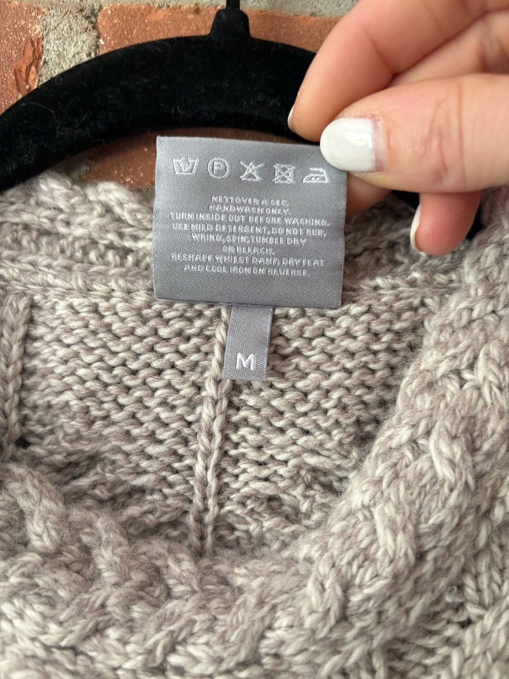 Aran Crafts Sweater Women Medium Gray Merino Wool Cable Knit Fisherman Ireland - Picture 3 of 11